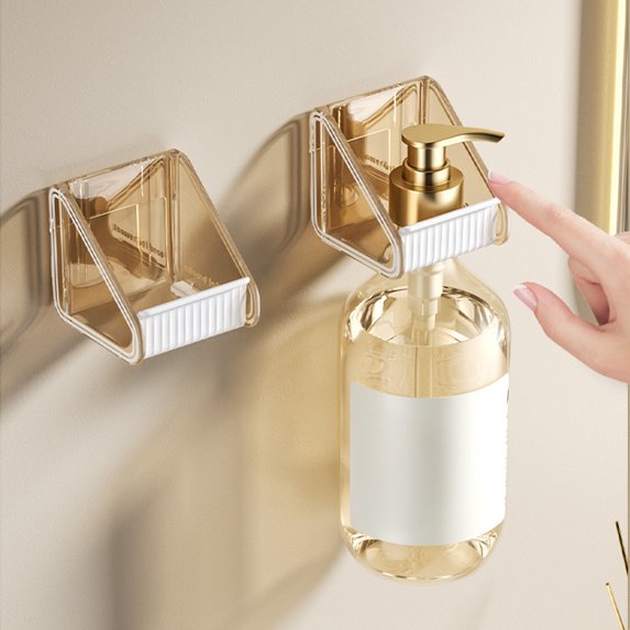 Merryso Drill-Free Plastic Shower Rack, Suction Cup/Adhesive Mount with Drainage for Shampoo, Shower Gel – Brown