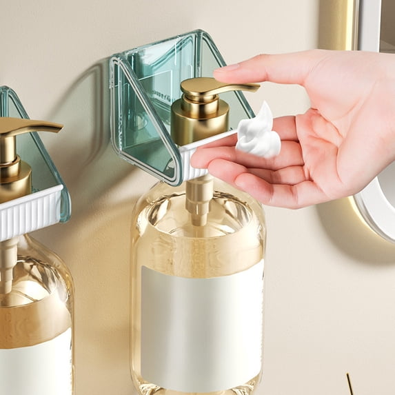 Merryso Drill-Free Shower Caddy, Suction Cup & Adhesive Green Plastic Bathroom Storage Rack with Drainage, Wall-Mounted Space-Saving Organizer for Shampoo/Shower Gel