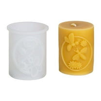 Merryso Honeycomb Silicone Candle Mold - Cylinder Relief Bee Design, Aromatherapy DIY Wax Molds, Easy Clean & Durable, Ideal Gift for Candle Making