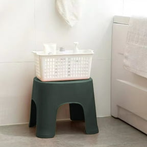 Merryso Kids Plastic Step Stool, Non-Slip Bathroom Stool, BPA-Free Food Grade, Thickened Portable Small Stool for Home/Camping, Green, 8x7.7x6.3in