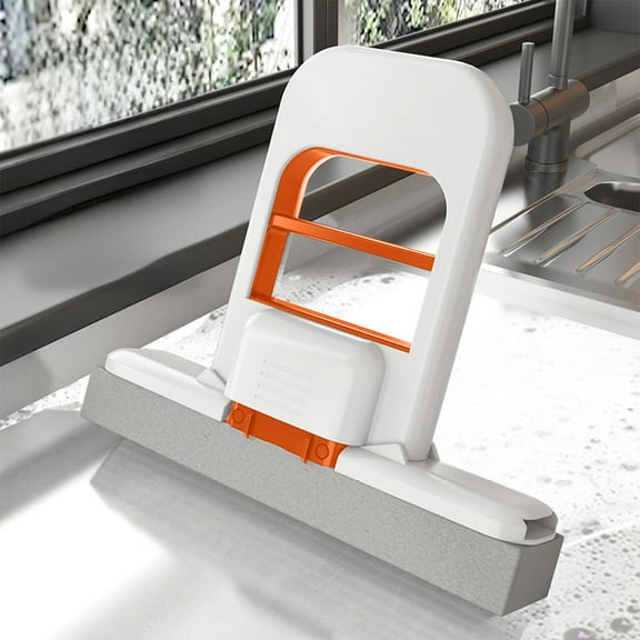 Merryso Mini Handheld Wet & Dry Mop - Orange Plastic, 5.91x1.18x5.12 in, Detachable Head for Kitchen, Bathroom, Desk & Indoor Cleaning