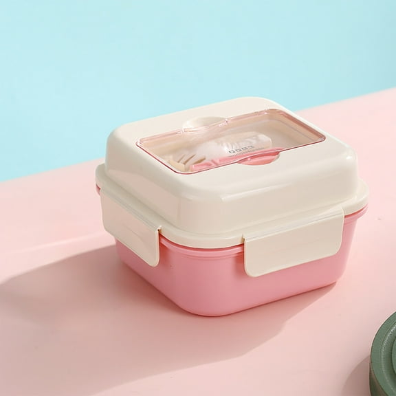 Merryso Pink 800ml Leakproof Bento Lunch Box for Ki-ds & Adults - Food Grade Plastic, Microwaveable, Multi Compartment, Easy to Carry