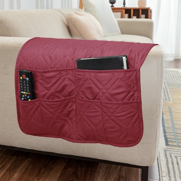 Merryso Polyester Hanging Storage Bag - Bedside & Sofa Organizer, Red, Multi-Pocket, Adjustable, Lightweight