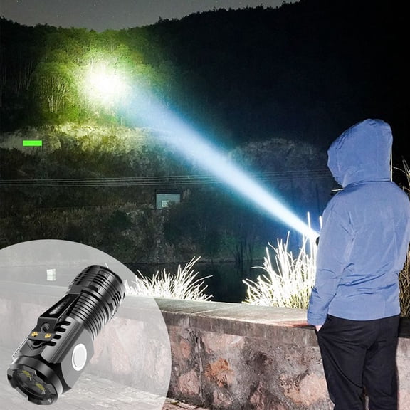 Merryso Rechargeable LED Flashlight 20W High Power - IPX6 Waterproof Magnetic Clip-On, USB Charged 800mAh Battery Multi-Mode for Camping Hiking Work Emergency Compact