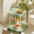 thumbnail image 1 of Merryso Rolling Storage Cart Green Plastic - Multifunctional Bedside/Side Table, Easy Assembly, 14.2x14.2x18.9in, 1 of 6