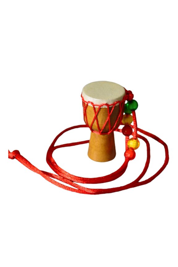 Merryso Rope Necklace Musical Instrument Pendent Neck Decoration Mini African Drum Pendant Necklace