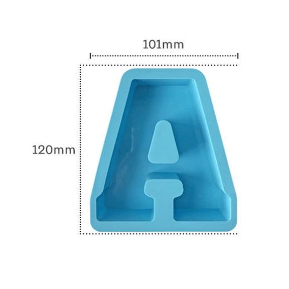 Merryso Silicone Alphabet Letter Mould - Reusable Flexible Blue DIY Craft Mold for Baking, Candle, Soap & Resin Art - 1pc Decorative English Letter Mold