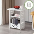 thumbnail image 1 of Merryso Small White Plastic Nightstand - Compact Side Table for Bedroom, Sofa, Dorm - Modern Space-Saving End Table, Mini Coffee Table, Easy Assembly, 1 of 6
