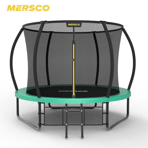Mersco 10FT/12FT/14FT/15FT/16FT Kids Trampoline, ASTM Certified Heavy Duty Outdoor Trampoline with Safety Enclosure Net and Ladder for Backyard Family Fun, Pumpkin Trampoline SPACE