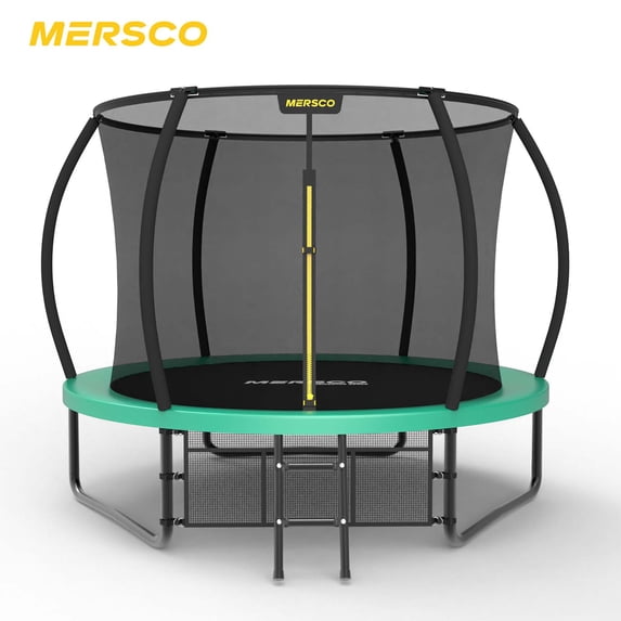 Mersco 10FT/12FT/14FT/15FT/16FT Kids Trampoline, ASTM Certified Heavy Duty Outdoor Trampoline with Safety Enclosure Net and Ladder for Backyard Family Fun, Pumpkin Trampoline SPACE
