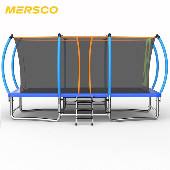 Mersco 10x16FT Large Rectangle Trampoline for Kids, ASTM Certified Heavy Duty Outdoor Trampoline with Safety Enclosure Net Storage Bag and Ladder for Backyard Family Fun, Big Trampoline MAX