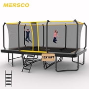 Mersco 12x18FT Kids Adults Trampoline, ASTM Certified Heavy Duty Outdoor Trampoline with Safety Enclosure Net and Upgraded Ladder for Backyard Family Fun, Fitne
