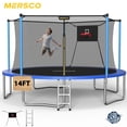 thumbnail image 1 of Mersco 14ft Outdoor Trampoline for Kids and Adults, Backyard Trampoline with Basketball Hoop , Enclosure Net and Ladder, Heavy Duty Jumping Trampoline  PLAY for Indoor Outdoor Birthday Gift, Blue, 1 of 12