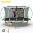 thumbnail image 1 of Mersco 14FT Kids Trampoline, ASTM Certified Heavy Duty Outdoor Trampoline with Safety Enclosure Net and Ladder for Backyard Family Fun, Pumpkin Trampoline SPACE, 1 of 9