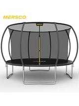 Mersco 14FT Kids Trampoline, ASTM Certified Heavy Duty Outdoor Trampoline with Safety Enclosure Net for Backyard Family Fun, Pumpkin Trampoline SPACE