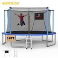thumbnail image 1 of Mersco 14ft Trampoline Upgraded for Kids and Adults, Backyard Trampoline with Basketball Hoop and Enclosure,Jumping Trampoline for Boys and Girls Birthday Gift, Blue, 1 of 12