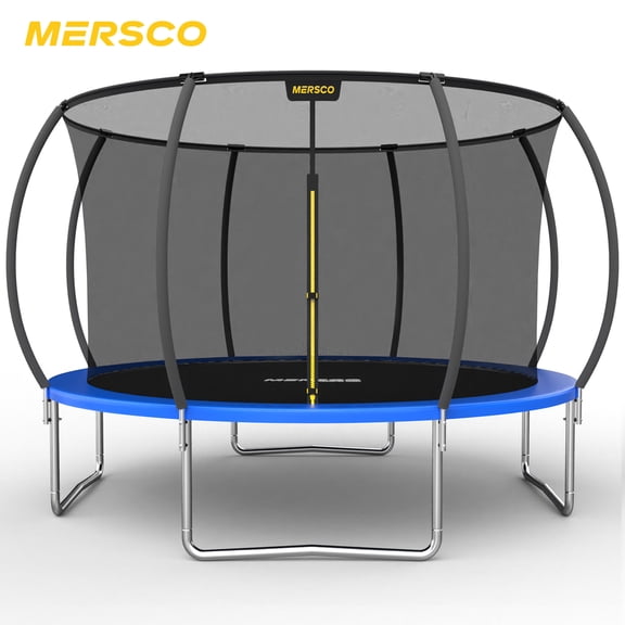 Mersco 14FT Kids Trampoline, ASTM Certified Heavy Duty Outdoor Trampoline with Safety Enclosure Net for Backyard Family Fun, Pumpkin Trampoline SPACE