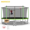thumbnail image 1 of Mersco 16ft Trampoline for Kids and Adults,Outdoor Trampoline with Enclosure,Basketball Hoop and Ladder,Upright-Poled Backyard Trampoline ,Jumping Trampoline for Boys and Girls Birthday Gift,Green, 1 of 10
