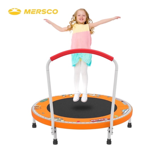 Mersco 36" Kids Trampoline for Toddlers,Indoor & Outdor Trampoline with Handle for 2+ Years Kids,Baby Toys Gifts for Boys Girls, Birthday, Orange