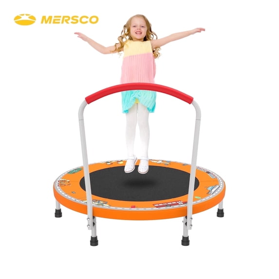 Mersco 36" Kids Trampoline for Toddlers,Indoor & Outdor Trampoline with Handle for 2+ Years Kids,Baby Toys Gifts for Boys Girls, Birthday, Orange