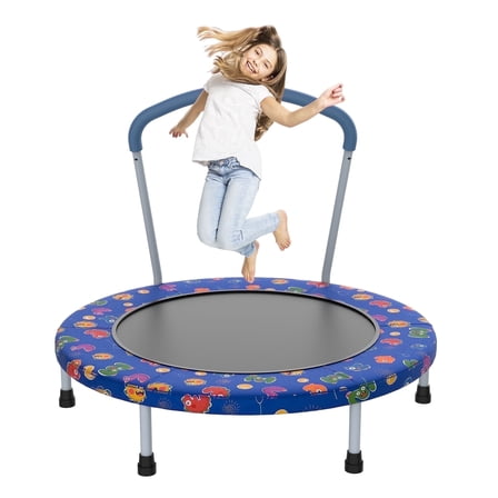 Mersco 36" Trampoline for Kids Indoor Trampoline with Handle for 2+ Years Kids Print
