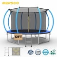 thumbnail image 1 of Mersco 12FT/14FT Trampoline for Kids with Mulifunctional Target Cloth,Outdoor Recreational Trampolines with Enclosure Net, Ladder,Jumping Trampoline SPACE for Kid Birthday and Festival Gift,Blue, 1 of 11