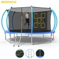 thumbnail image 1 of Mersco 12FT Trampoline for Kids with Mulifunctional Target Cloth, Outdoor Recreational Trampolines with Enclosure Net , Ladder ,Jumping Trampoline for Kid Birthday and Festival Gift ,Blue, 1 of 10