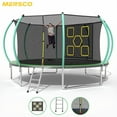 thumbnail image 1 of Mersco 12FT Trampoline for Kids with Mulifunctional Target Cloth, Outdoor Recreational Trampolines with Enclosure Net and Ladder,Birthday Gift for Kids,Green, 1 of 12