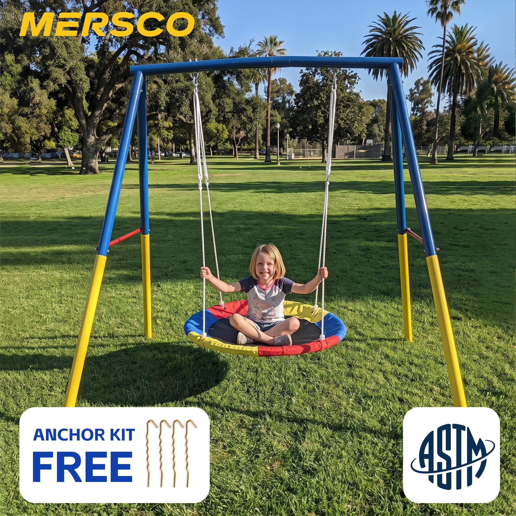 Sportspower Super Saucer Metal Swing Set with 2 Swings, 2-Person