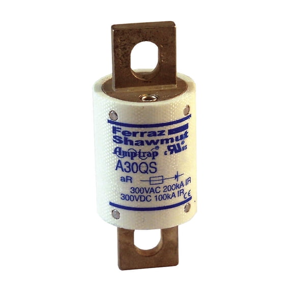 Mersen A30QS125-4 Amp-Trap Semiconductor Protection Fuse, 300VAC/DC, 200kA AC/100kA DC, 125 Ampere, 1.22" Diameter x 3.13" Length CA2