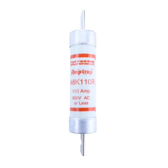 Mersen A6K110R Fiberglass Fast Acting/Class RK1 Current Limiting Fuse, 600VAC/300VDC, 200kA AC/20kA DC, 110 Ampere, 1-13/16" Diameter x 9-5/8" Length
