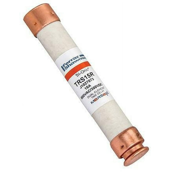 Mersen UL Class Fuse, RK5 Class, Time-Delay, 15A, 600V AC, Non-Indicating TRS15R