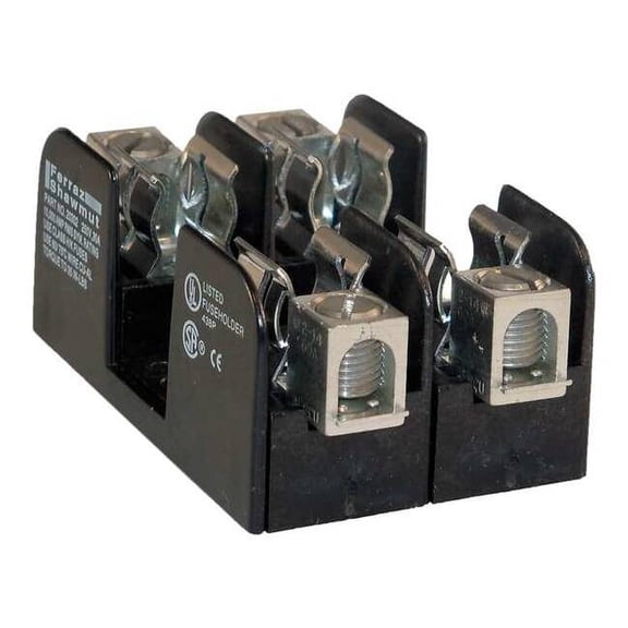 Open Fuse Block, H; K5 UL Class, 250V AC/DC Volt Rating, 2 Poles, Box Lug