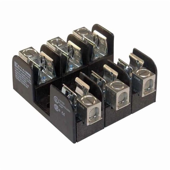 Open Fuse Block, 0 to 30A Amp Range, 250V AC/DC Volt Rating, 3 Poles, Box Lug 20308
