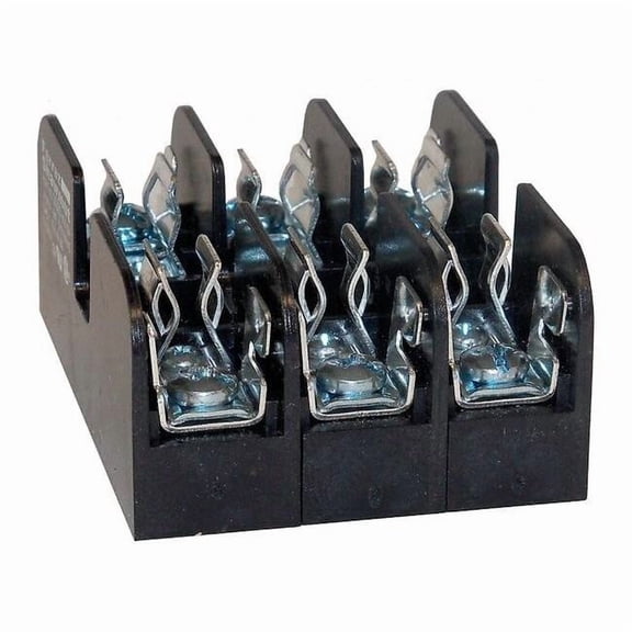 Open Fuse Block, 0 to 30A Amp Range, 600V AC/DC Volt Rating, 3 Poles, Pressure Plate 30323