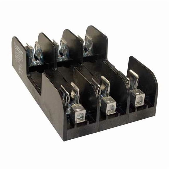 Open Fuse Block, 0 to 30A Amp Range, 600V AC/DC Volt Rating, 3 Poles, Box Lug 60358R