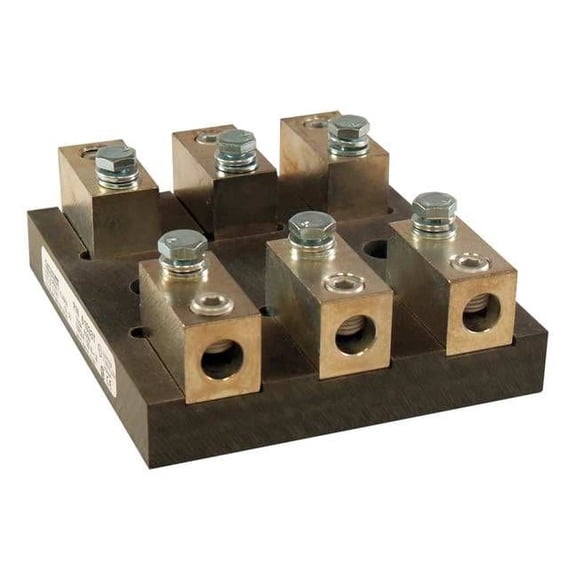 Open Fuse Block, 61 to 100A Amp Range, 600V AC/DC Volt Rating, 3 Poles, Box Lug 61033T
