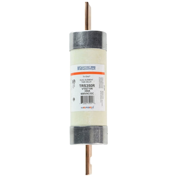 Mersen TRS350R TRS-R Tri-Onic Time-Delay/Class RK5 Fuse, 600VAC/600VDC, 200kA AC/100kA DC, 350 Ampere, 2-9/16" Diameter x 11-5/8" Length, Color