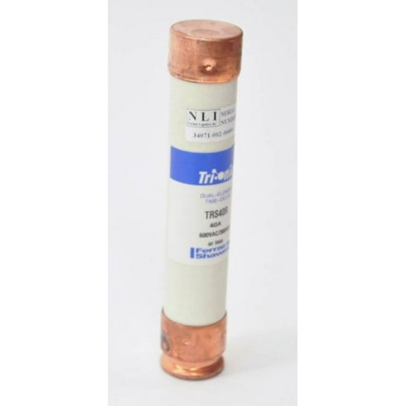 UL Class Fuse, RK5 Class, Time-Delay, 40A, 250V AC, Non-Indicating TR40R
