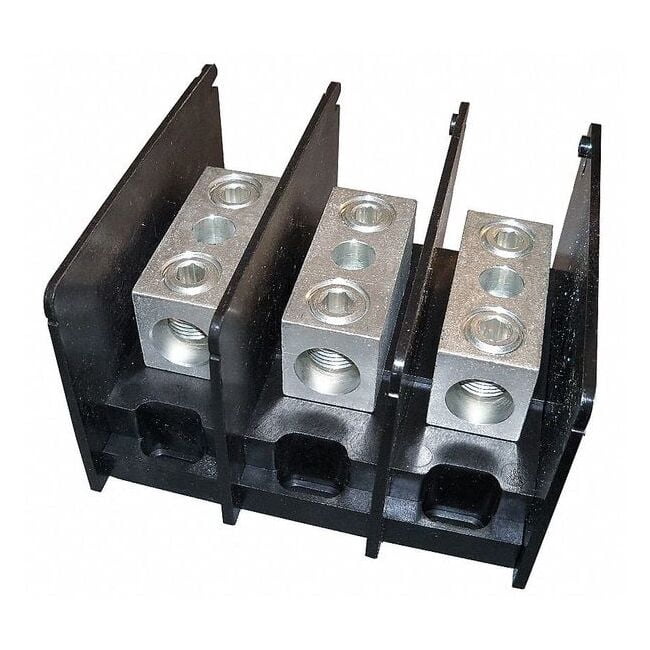 Power Distribution Block, Open, 3 Pole, 310 A Copper, 1,000 V AC/DC ...