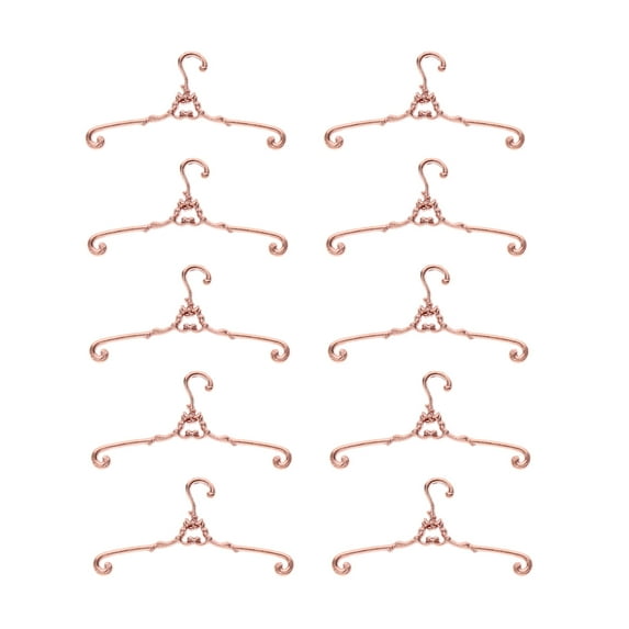 LOLIPPYY Mini Clothe Hanger Rack Rose Gold Alloy 10Pcs for Doll Play
