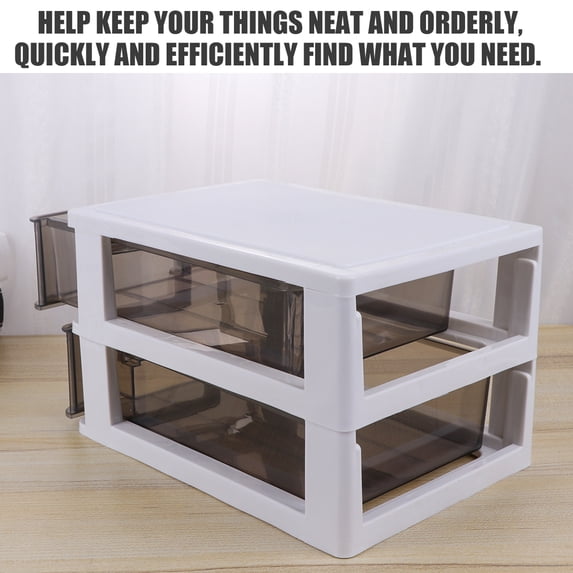 LOLIPPYY Plastic Two Drawers Storage Stackable Storage Rack PP 1Pcs
