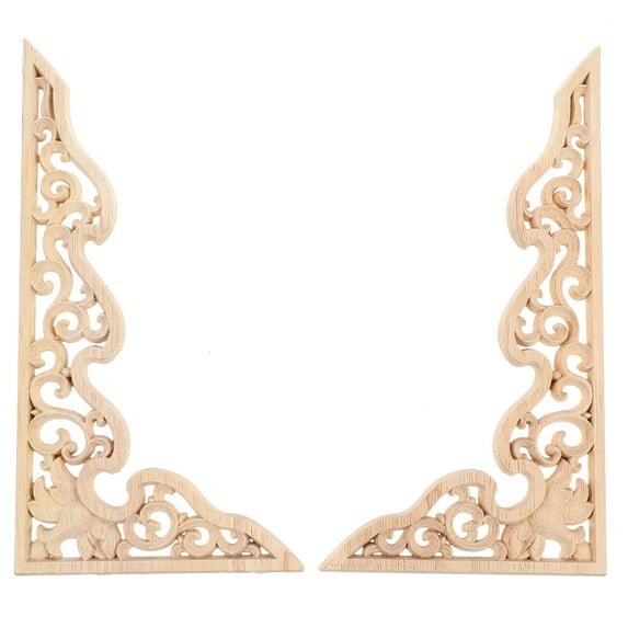 LOLIPPYY European Style Wood Carving Applique Wood Carving Appliques Wood 2Pcs
