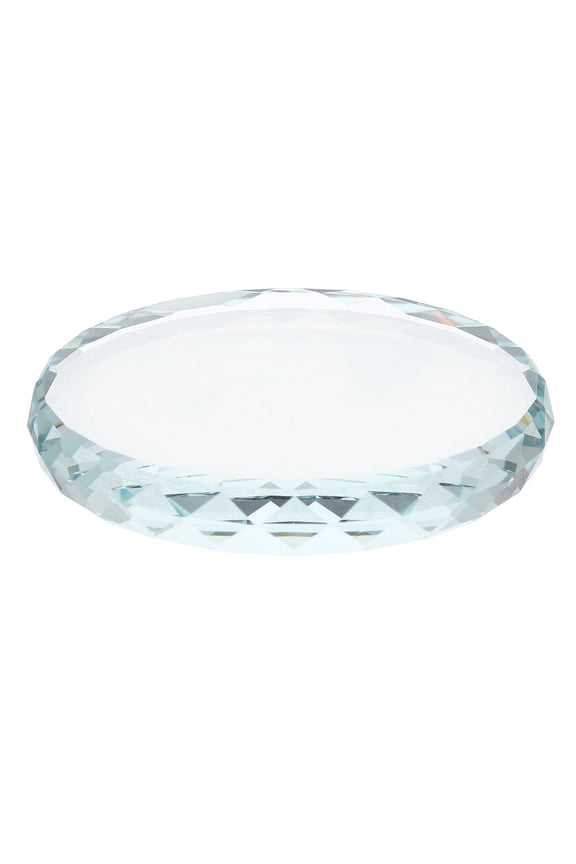 Round Display Base for Collectibles with Transparent Glass Storage Tray - Craft Display Stand for Figurines