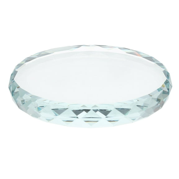 Round Display Base for Collectibles with Clear Glass Storage Tray - Craft Display Stand