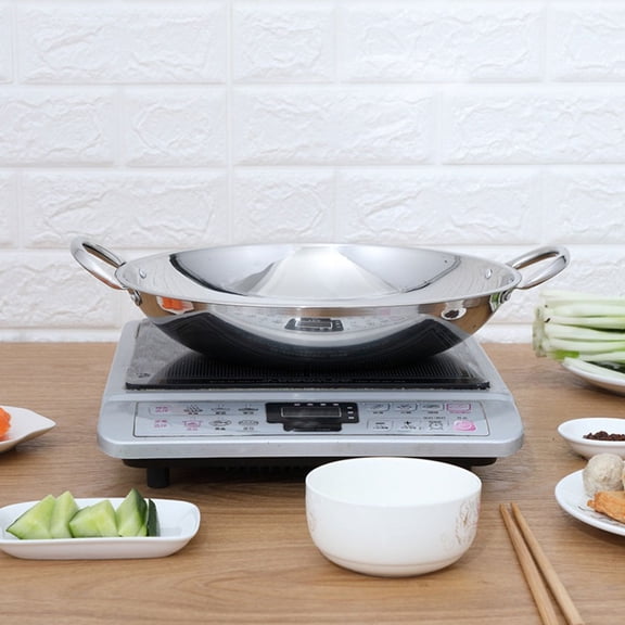 LOLIPPYY Stainless Steel Wok Cooking Pot for Home Kitchen, 1-Piece Cookware Ideal for Everyday Cooking