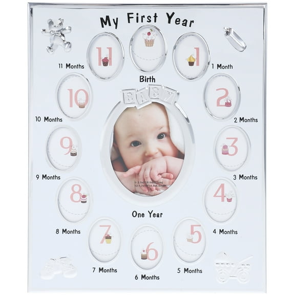 Mersess First Year Picture Frame 12 Months Photo Frame Growth Record Photo Frame Keepsake for Newborn Infant