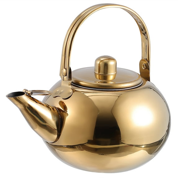 LOLIPPYY Tea Kettle Stovetop Kettle Golden Stainless Steel 1Set