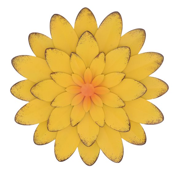 LOLIPPYY Yellow Iron Pendant Wall Hanging Art Decor for Living Room, 1 Pack Stylish Metal Wall Decoration