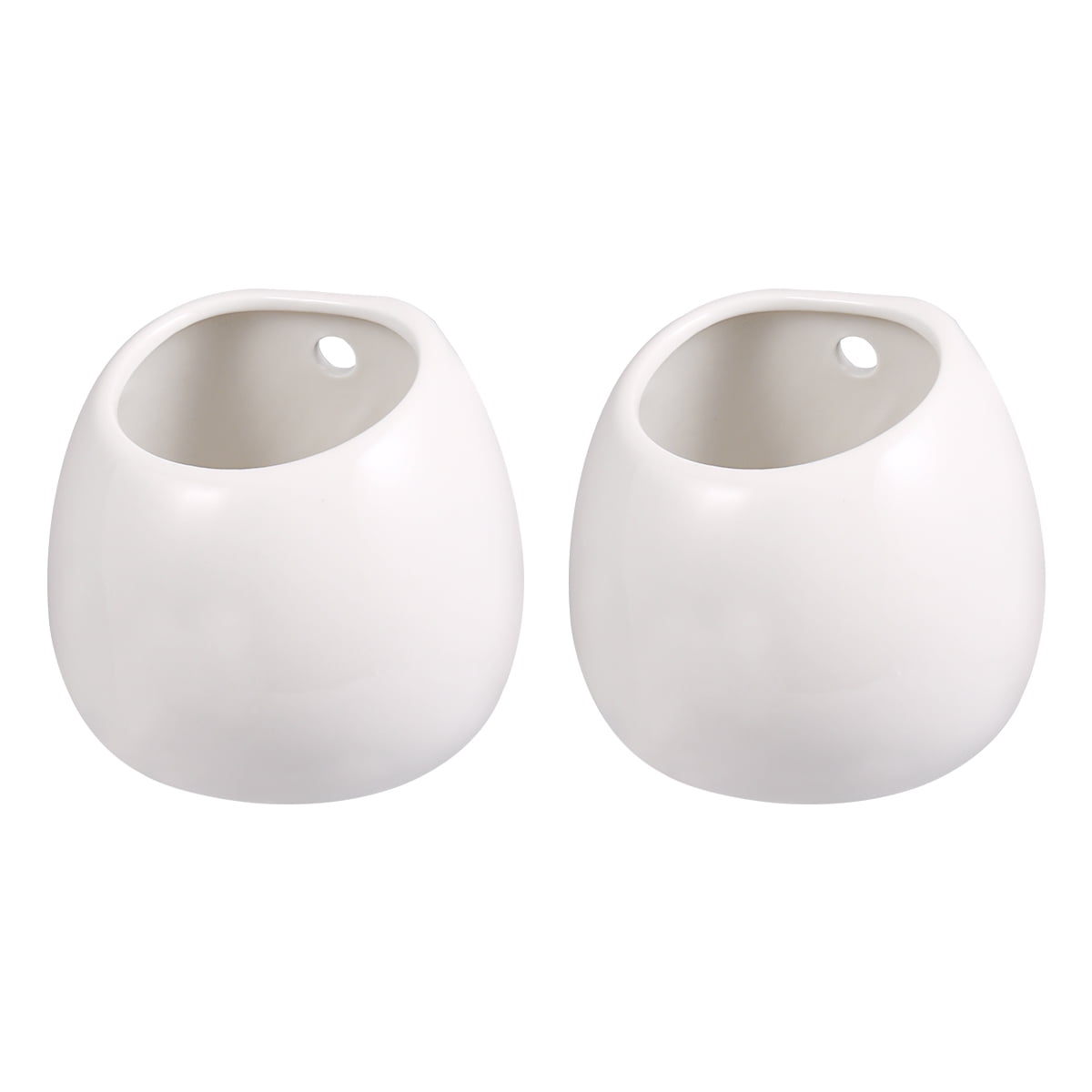 Mersess Wall Hanging Planter Ceramic Hanging Holder without Hole Pots Flower Display Vase 2pcs for Home Living Room